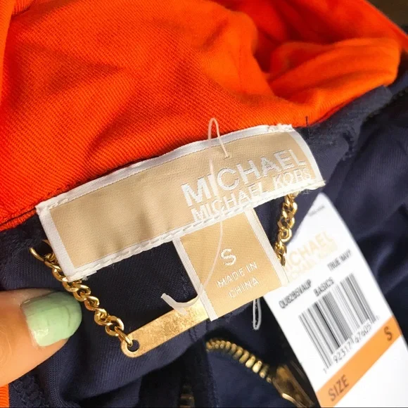 💙 MICHAEL KORS BASICS TRUE NAVY HOODIE JACKET! - Picture 10 of 16